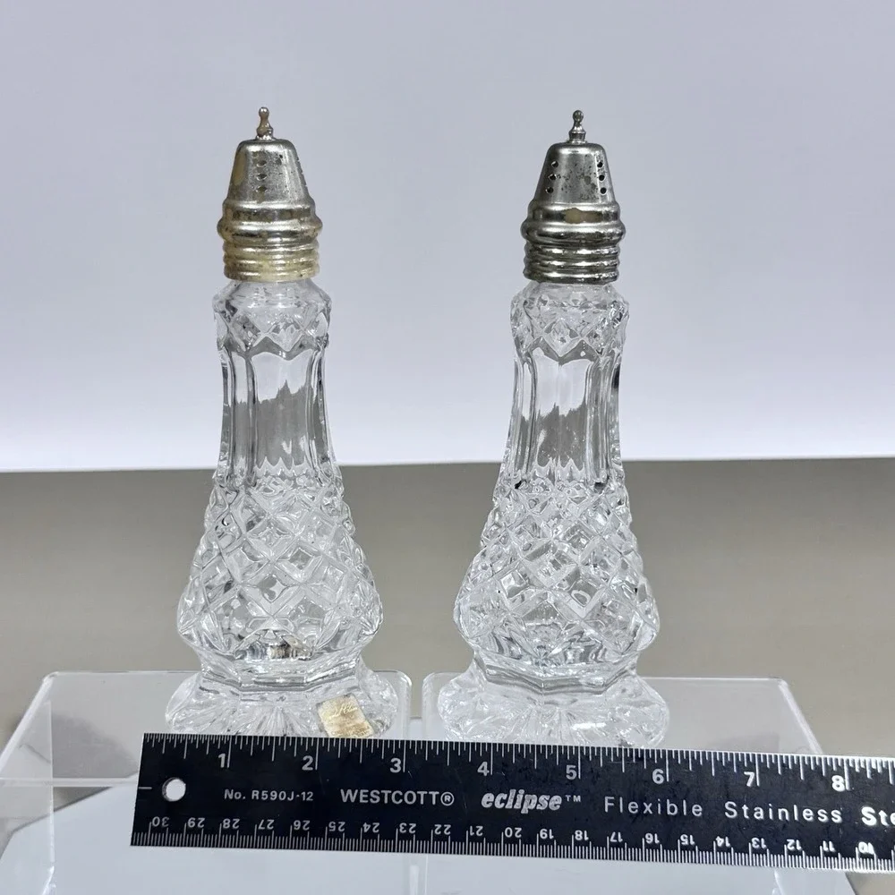 Crystal Clear Czech Republic Essex Salt & Pepper Shaker‎ Set Approx 8